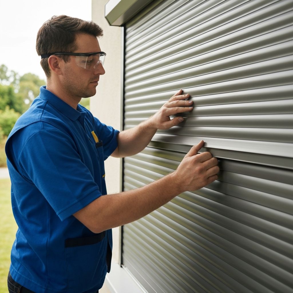 Technicien effectuant un changement de lames de volet à Lyon