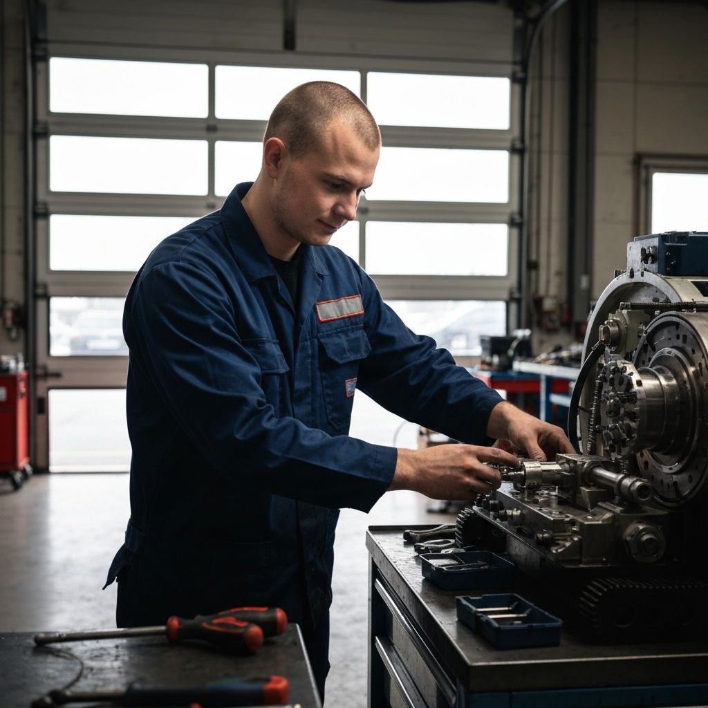 Technicien dépannant un moteur Simu à Lyon