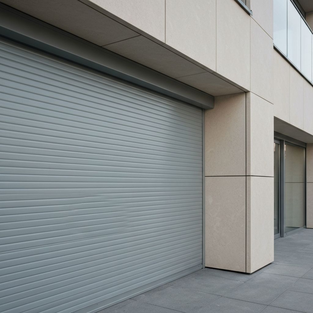 Volet électrique fermé sur une façade moderne à Lyon