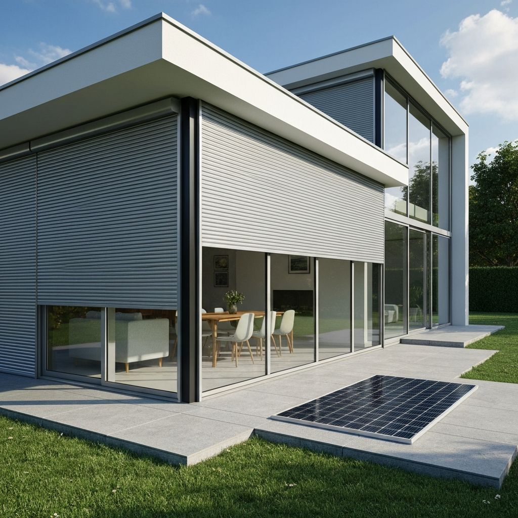 Volet roulant solaire avec panneau photovoltaïque intégré à Lyon